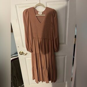 Bohme Pink/Clay Long Sleeve Dress